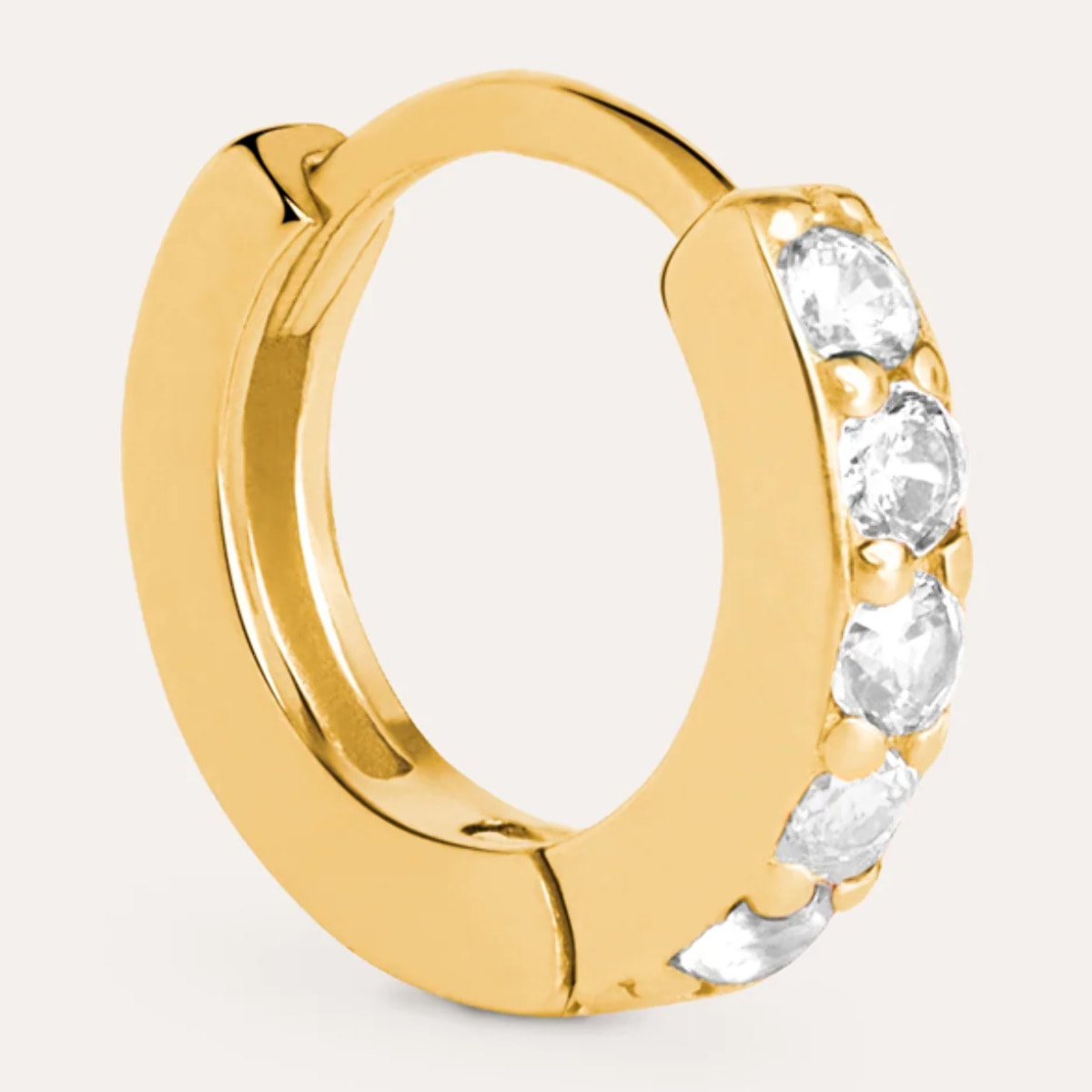 Pendiente Suelto Aro Cleo M Plata Baño Oro