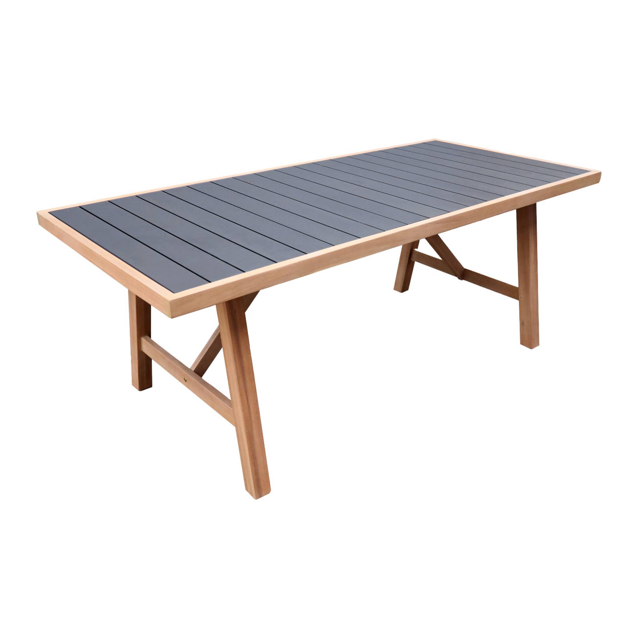 Table de jardin bois d'acacia et aluminium 8 places ELDORA