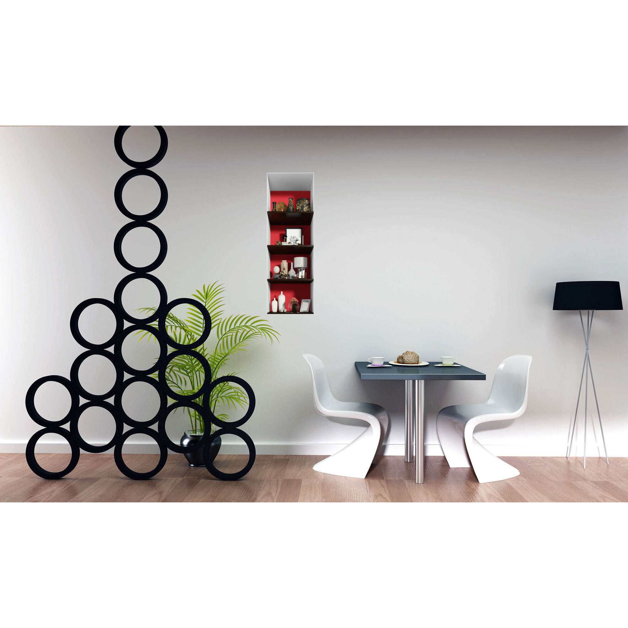 Stickers muraux 3D | Sticker Mural Autocollant effet 3D 4 étagères design - Stickers adhésifs 3D Chambre Salon Trompe l'oeil