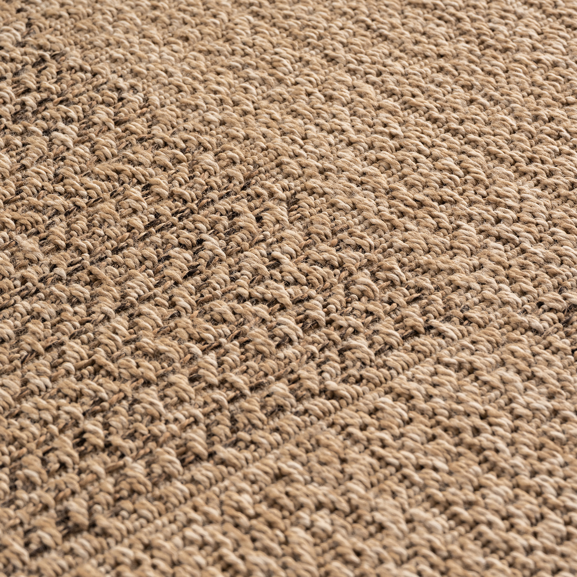 LINORA - Tapis intérieur/extérieur beige effet jute à motif damier