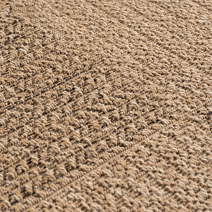 LINORA - Tapis intérieur/extérieur beige effet jute à motif damier