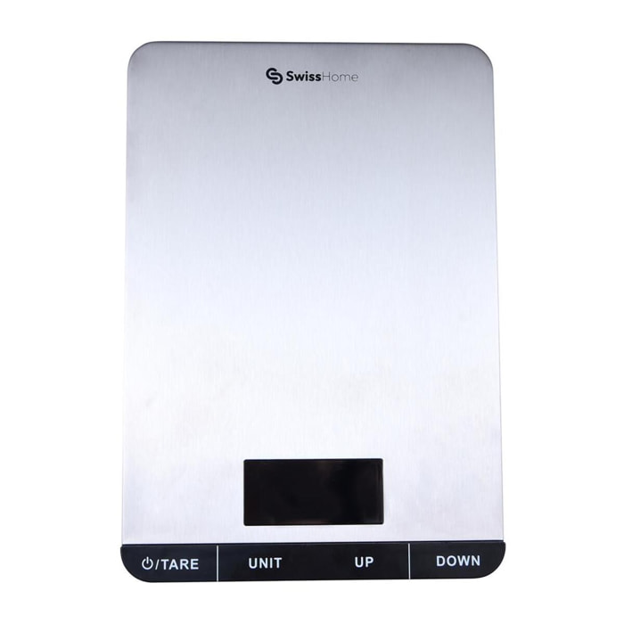 Báscula de cocina 23x15,8x2,2cm en Acero inoxidable color Negro SwissHome