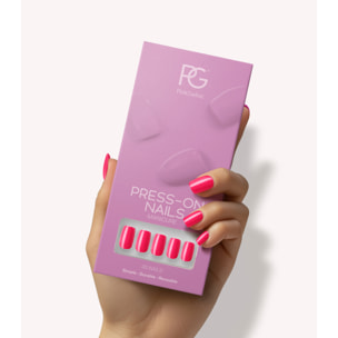 Pink Gellac - 161 Ibiza Pink - carré moyen - Faux ongles à presser - Faux-ongles réutilisables - Press-on nails