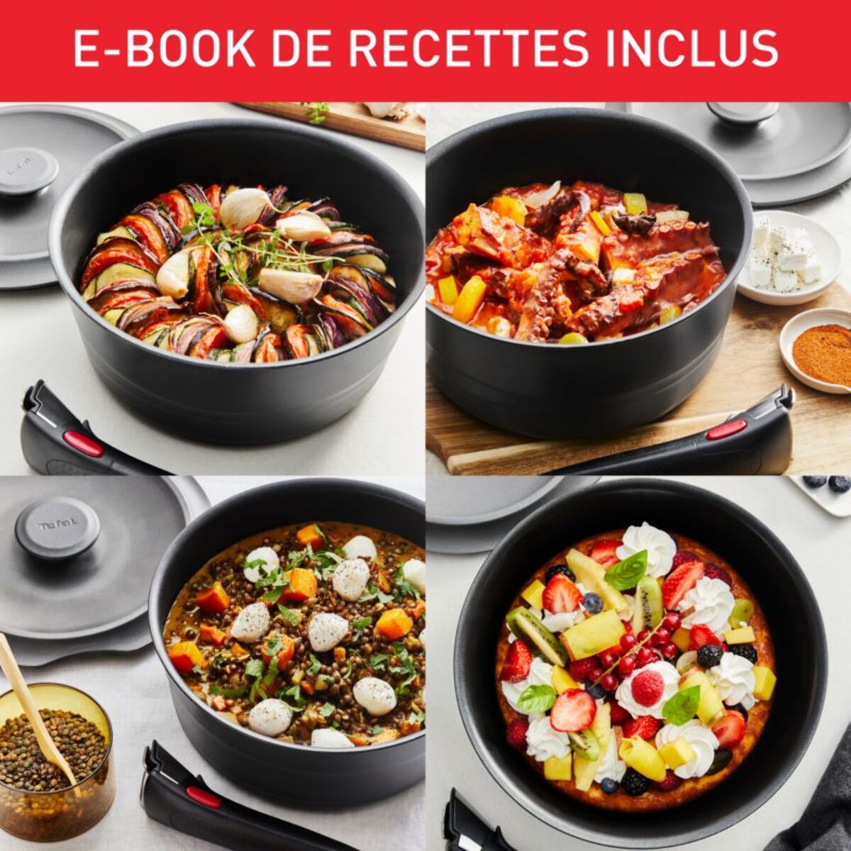 Batterie de cuisine TEFAL Ingenio Inspiration Cocotte Fonte 5pcs