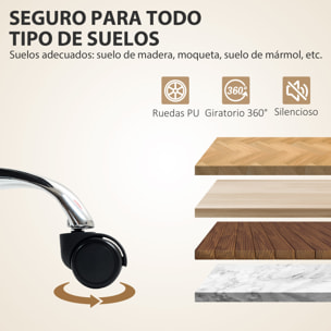 Silla de Escritorio con Reposapiés, Silla de Oficina Giratoria, con Respaldo Reclinable y Alto, Acolchado Grueso Doble, Tapizada en Cuero Sintético Resistente, Altura Ajustable, Marrón