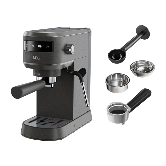 AEG Maquina de café espresso de 1 litro capacidad y 15 bares de presión EC6-1-6BST