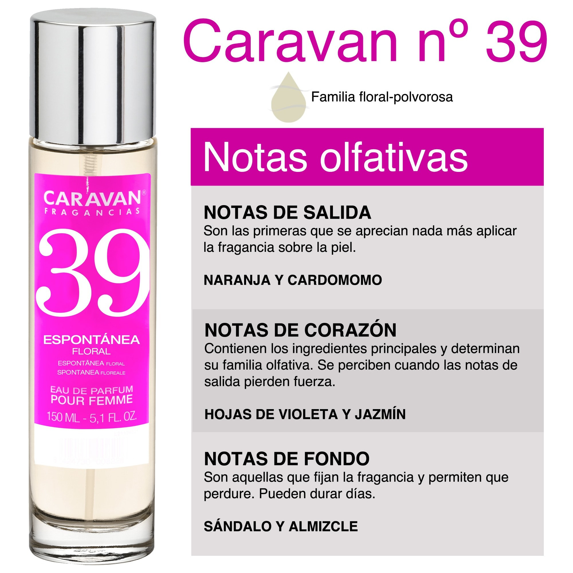 Caravan fragancias set de 3 frascos perfume de mujer nº39, de 150 ml