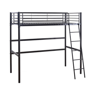 Lit mezzanine en métal "Alora" - 90 x 190 cm - Noir