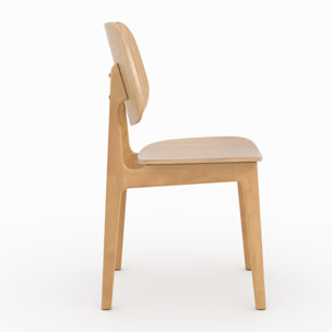 Lot de 2 chaises en bois clair - Clyde
