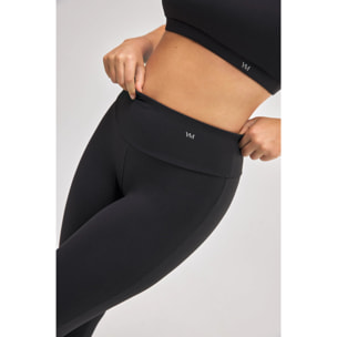 Leggings sportivi a vita alta in cotone nero
