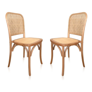 Pack 2 sillas de comedor Toscana Rattan - Claro