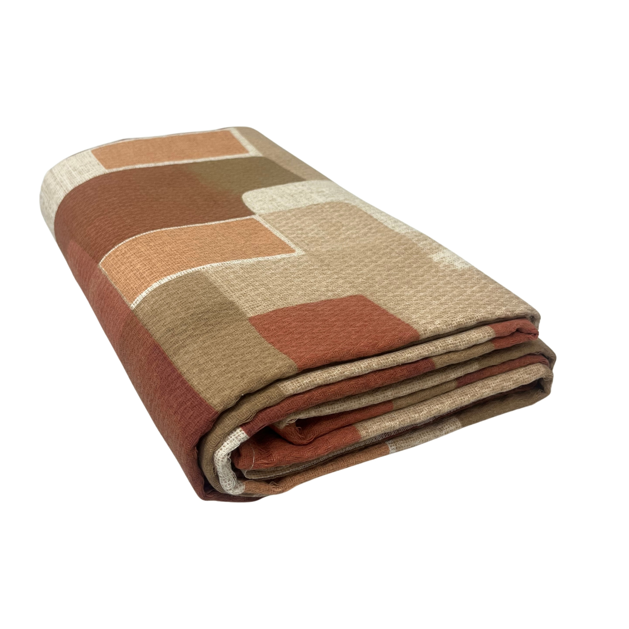 Copriletto Piquet 100% Cotone Made in Italy Fantasia Geometrica Disegno Brick Arancio