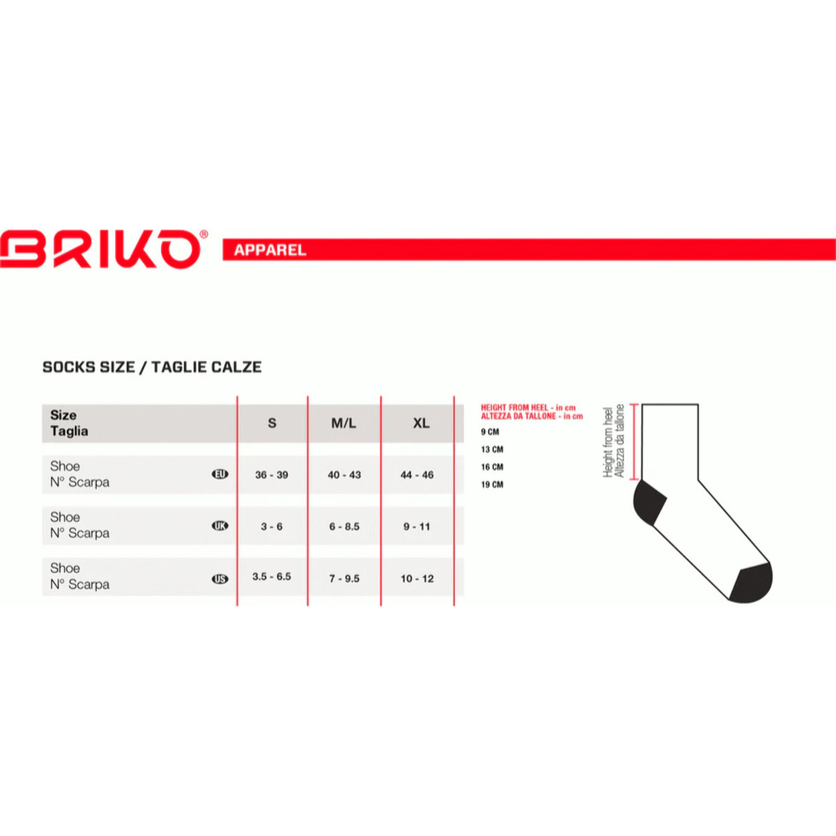Calze Briko Uomo Donna Arancione Pro Socks 12Cm