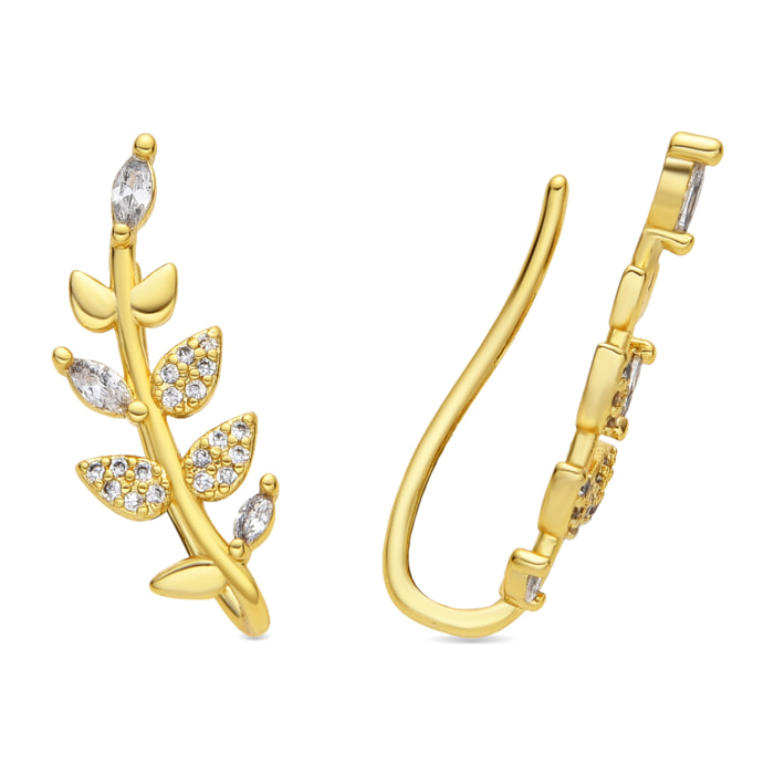 Pendientes acabado oro amarillo de 18k y Circonita Brillante