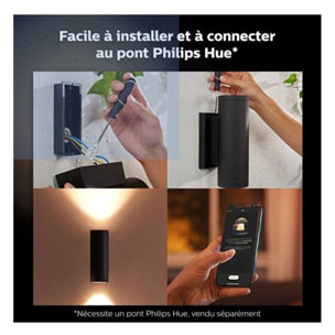 Applique murale PHILIPS HUE W&C APPEAR 8W ronde Noir