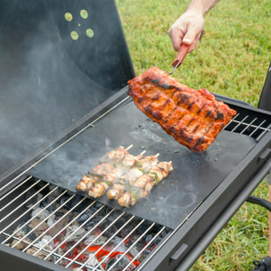 Pack Barbecue au Charbon de Bois Pliable en Acier Inoxydable et Tapis de Cuisson pour Four et Barbecue InnovaGoods