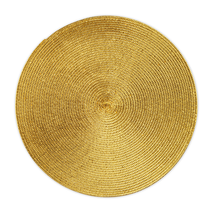 Set de 6 sets de table ronds Excelsa – Gold, Polypropylène Doré