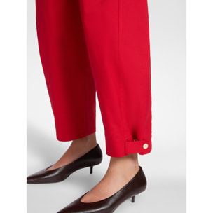 Elena Mirò - Pantaloni barrel con cinturini al fondo - Rosso