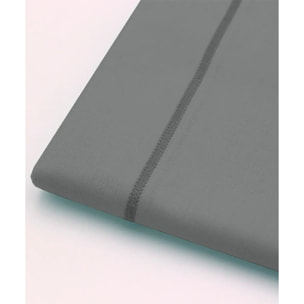 Coppia Federe cuscini letto PERCALLE GRIGIO tinta unita 100% Percalle di Cotone e Made in Italy