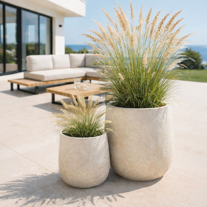 Set de 2 pots rond en terre d'argile  LAGOS