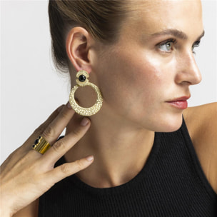 Pendientes con Onix acabado oro 18k