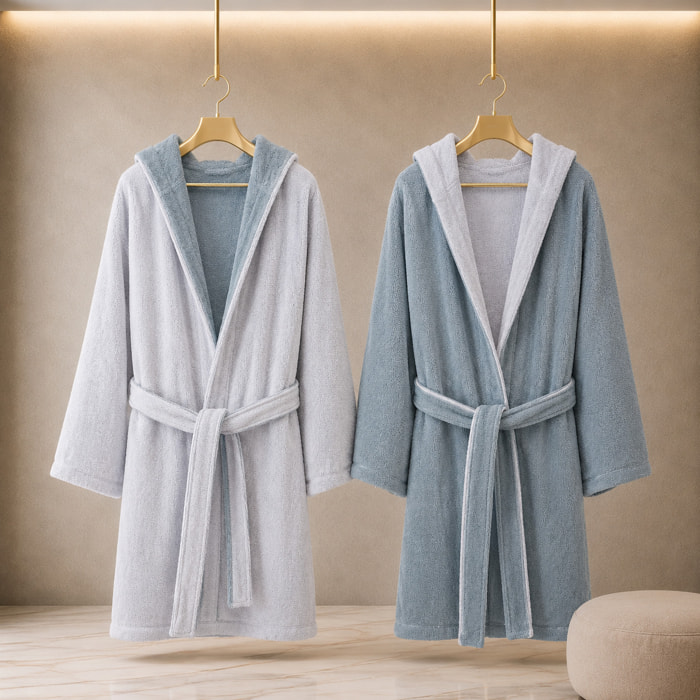COTONE EGIZIANO Accappatoio Reverse in cotone egiziano 430 gr_Grey