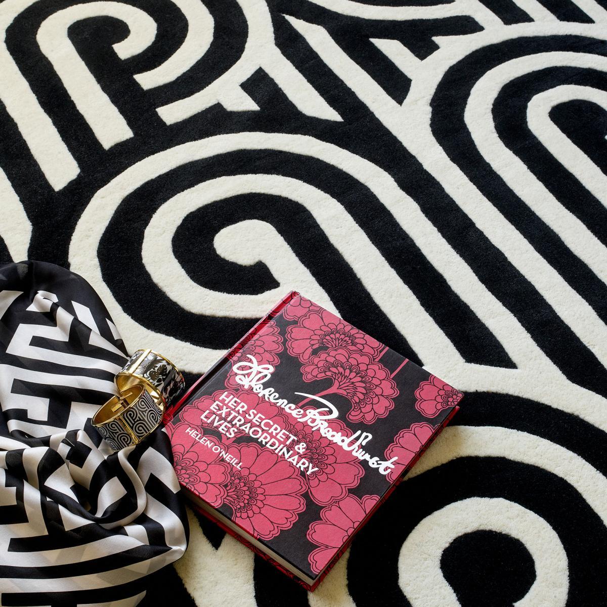 Tapis salon et chambre fait à la main en laine motif seventies