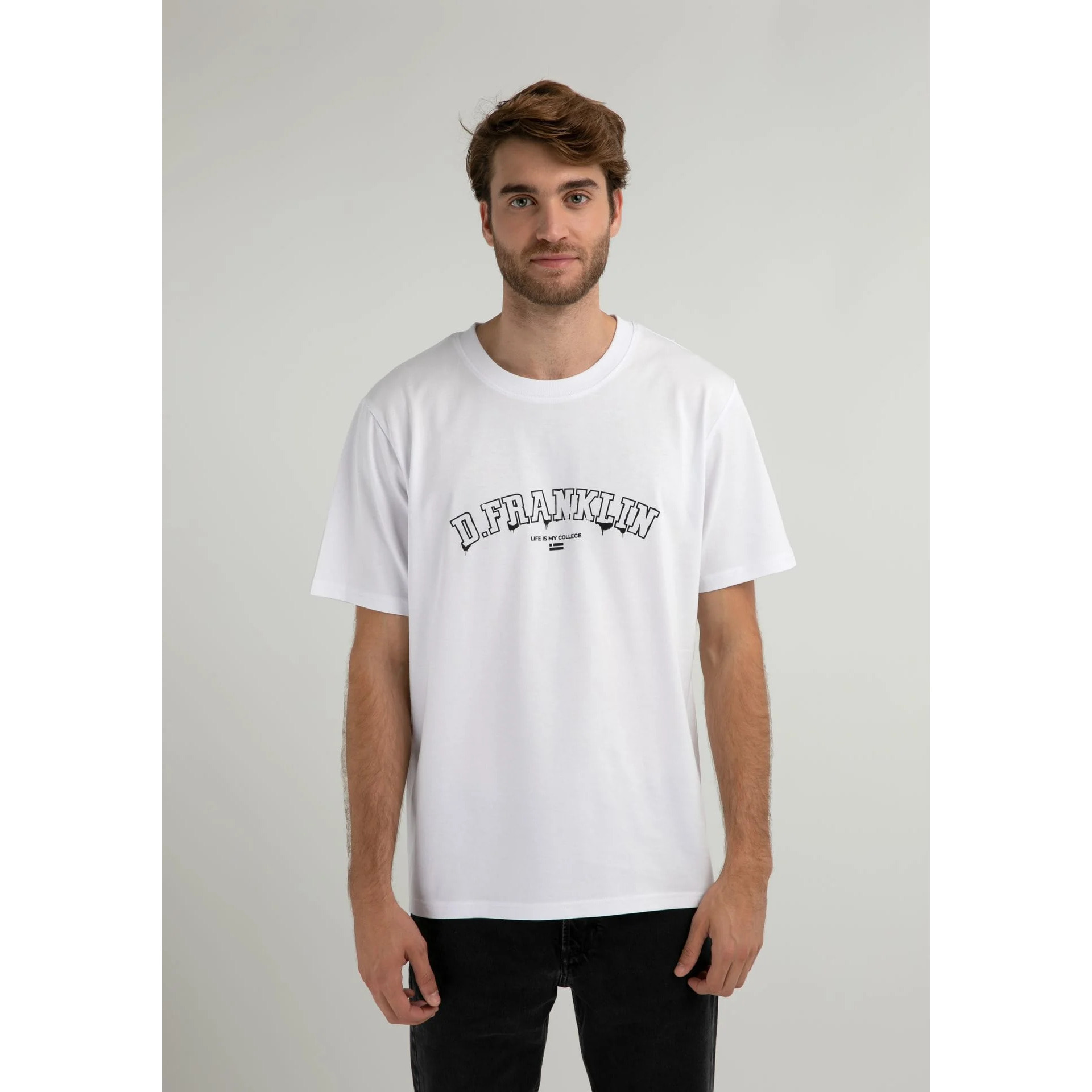 Camiseta Básica Varsity Paint T-Shirt en Blanco D.Franklin