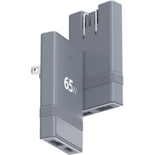 Chargeur + câble FORCE POWER de voyage 65W de voyage GaN USB-A + C