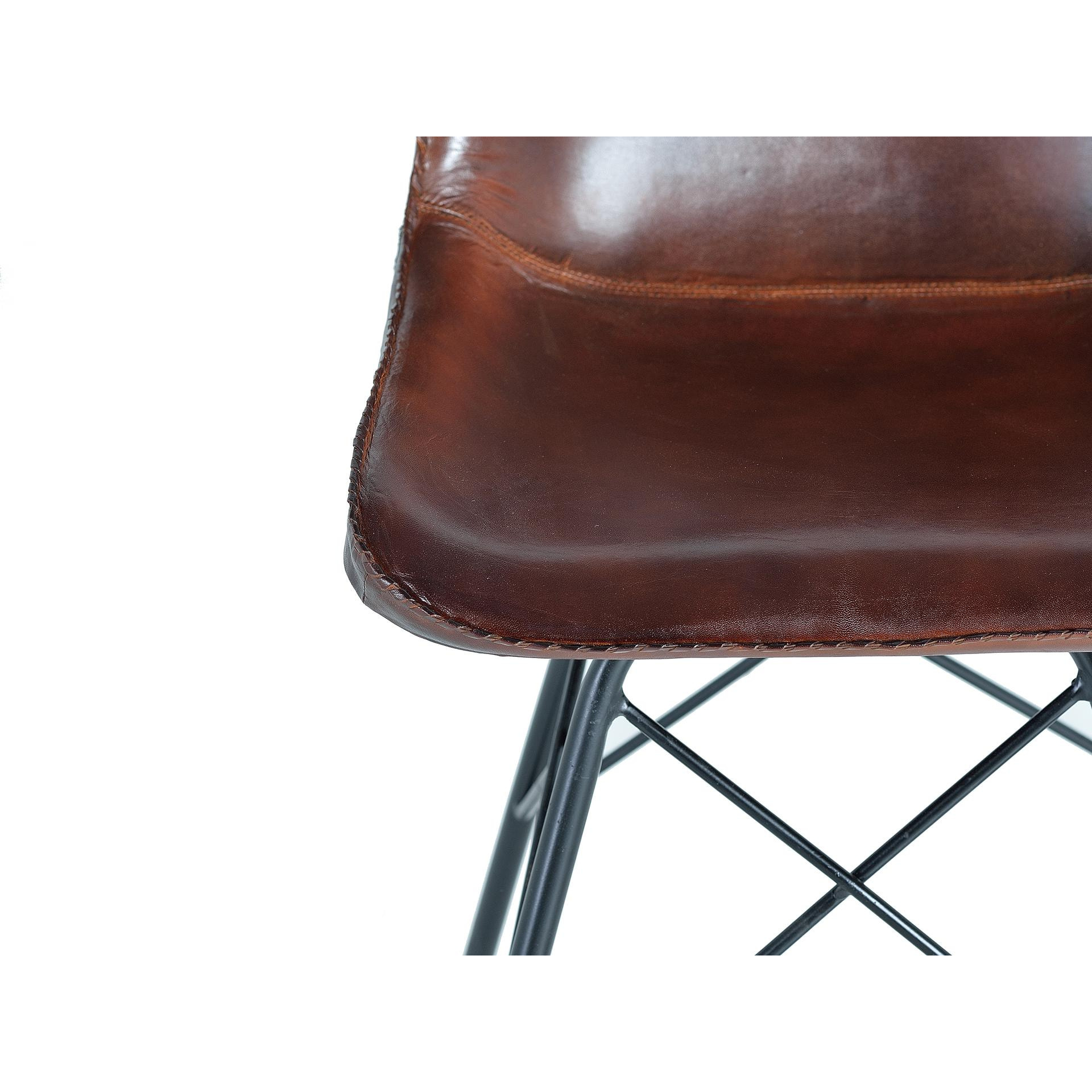 Silla de Piel 45 Cm Estilo Industrial