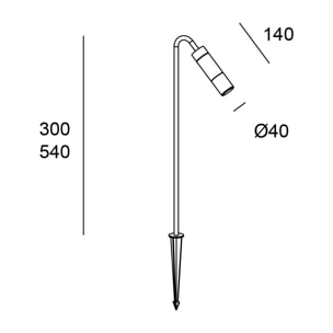 Forlight Trim baliza negro con led blanco cálido 3000K