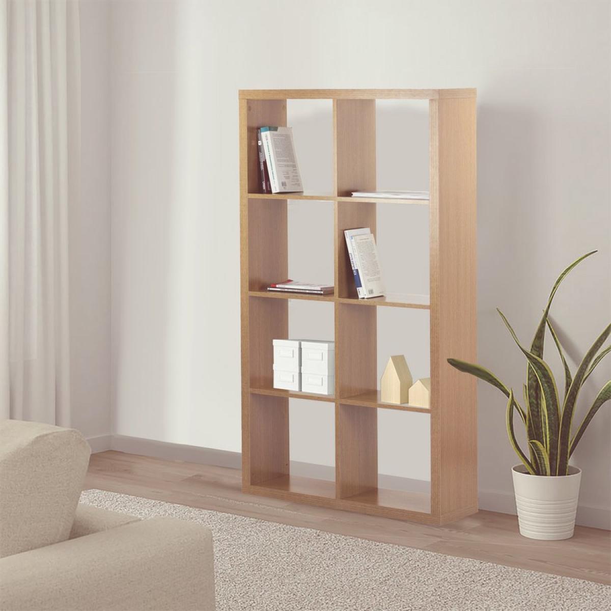 Libreria con 8 vani We Home in legno effetto rovere