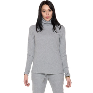 T-shirt da donna con collo a dolcevite a manica lunga in costina 'Pearl'