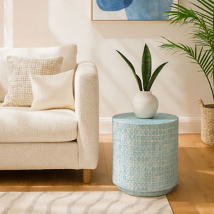Table d'appoint en coquille de capiz bleu SOLNA