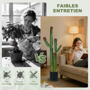 Cactus artificiel grand réalisme plante artificielle grande taille H.111cm vert