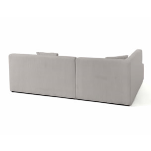 Onyx - canapé modulable d'angle gauche - 5 places - en velours côtelé - Gris clair