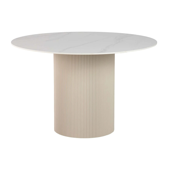 Mesa Comedor Piedra Blanca Orizaba 120x120x77 Cm