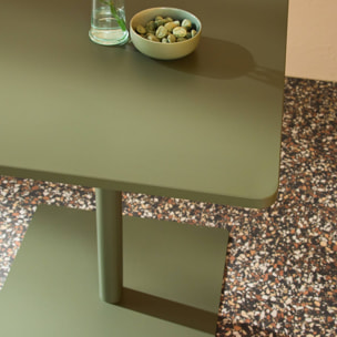 Table de jardin bistrot carré acier 2 places 70 cm intérieur/extérieur  OREA