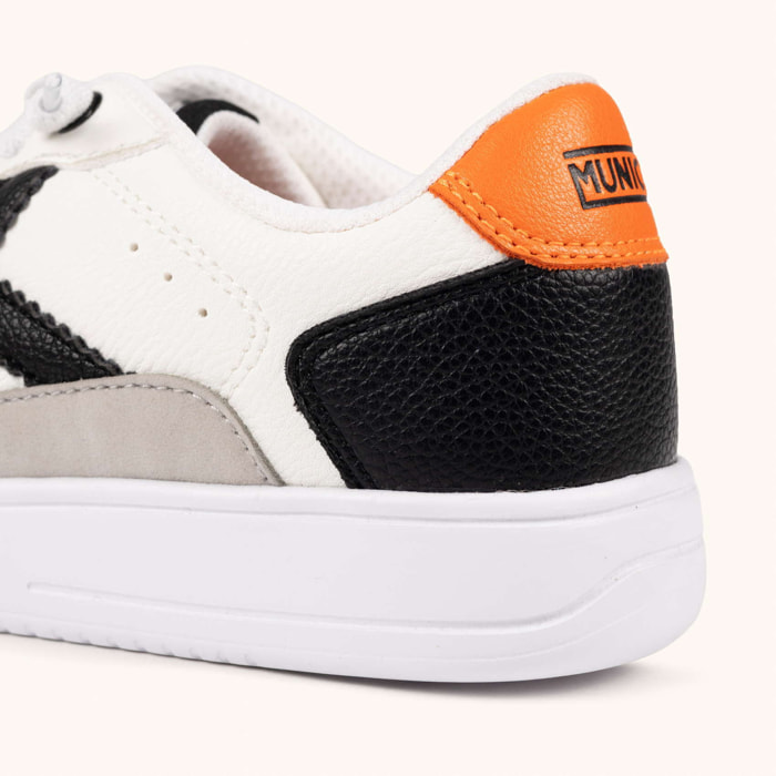 Zapatilla Infantil Multimaterial en Blanco, Gris y Naranja - MUNICH LEGIT KID 25
