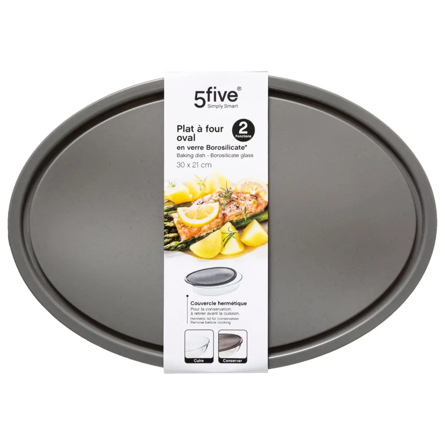 Plat ovale couvercle silicone 30x21cm "KeepEat"