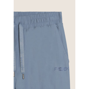 Pantaloni Sportivi Cropped con gamba Wide Leg e strass