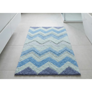 Tappeto Bagno Super Assorbente E Antiscivolo Fantasia Zig Zag Modello Corner Oceano