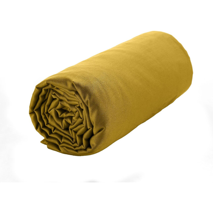 Drap Housse - Bonnet:30cm 100% Satin De Coton lavé 105 Fils Bronze