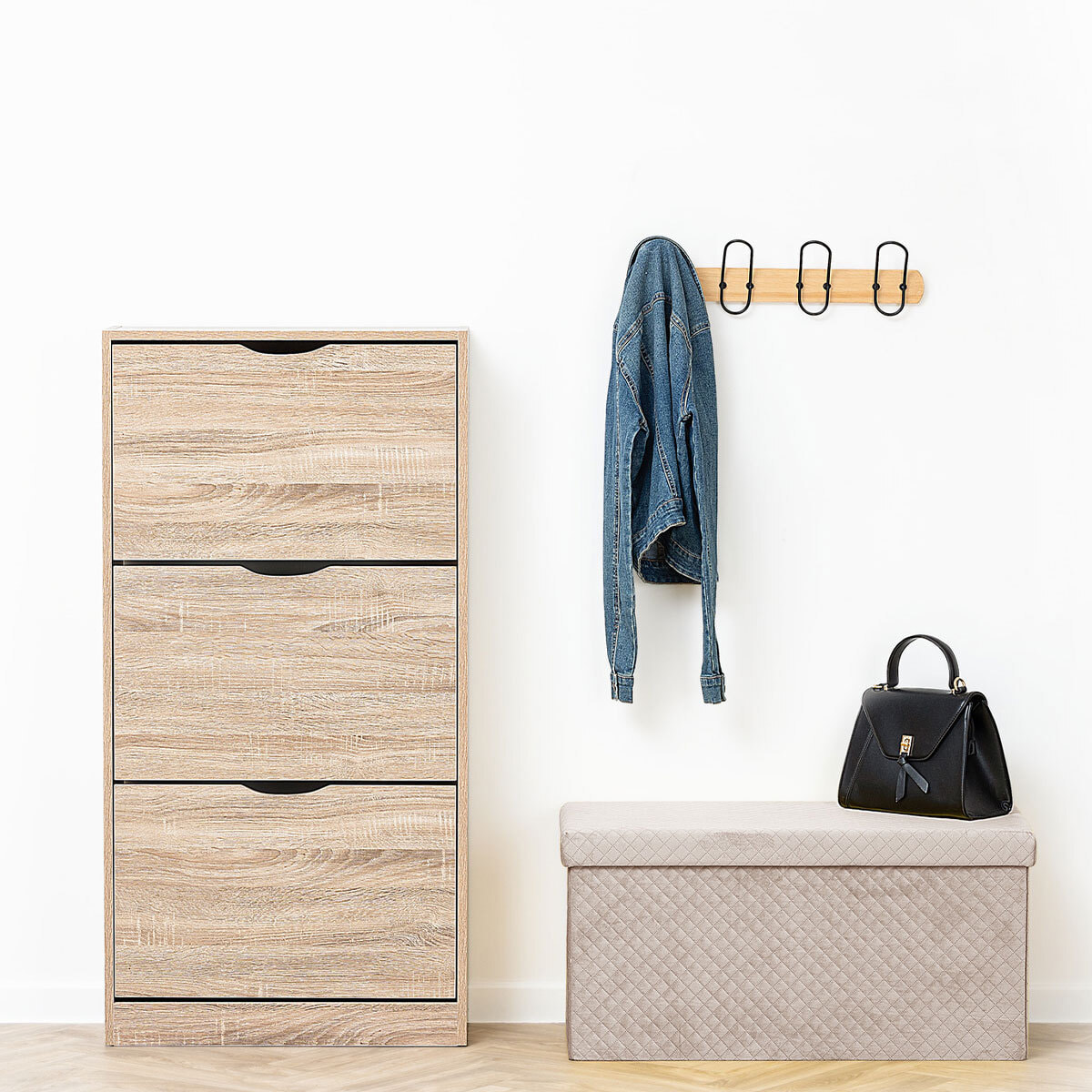 Pouf double pliant Velour lin Mix N' Modul