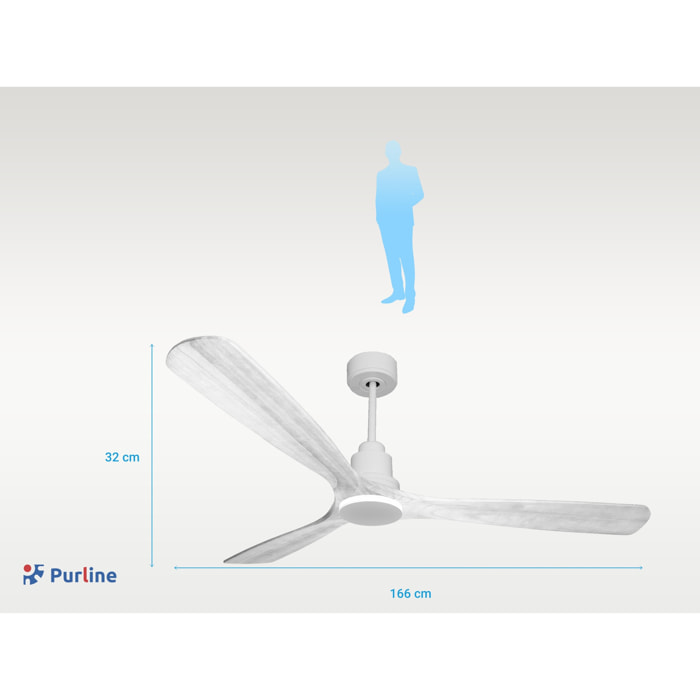 Ventilateur de plafond Réversible  Thermostat Wifi Moteur à courant continu Toits en pente Télécommande Hypersilence Mémoire Shopify Vendible (AUTOMATIQUE)