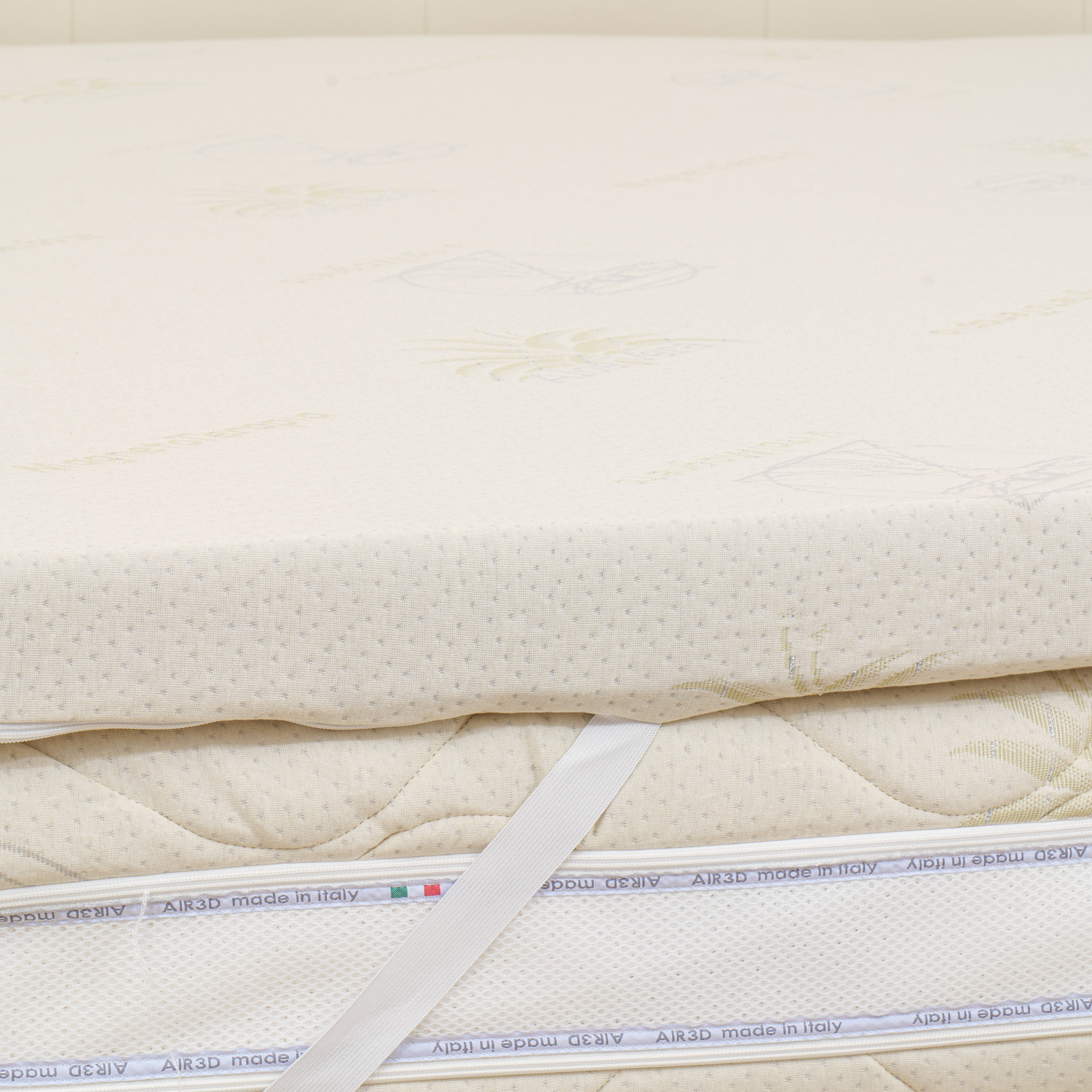 Topper memory foam alto 7 cm mod. ERGO SOFT mis. 120x200 con rivestimento Aloe Vera sfoderabile