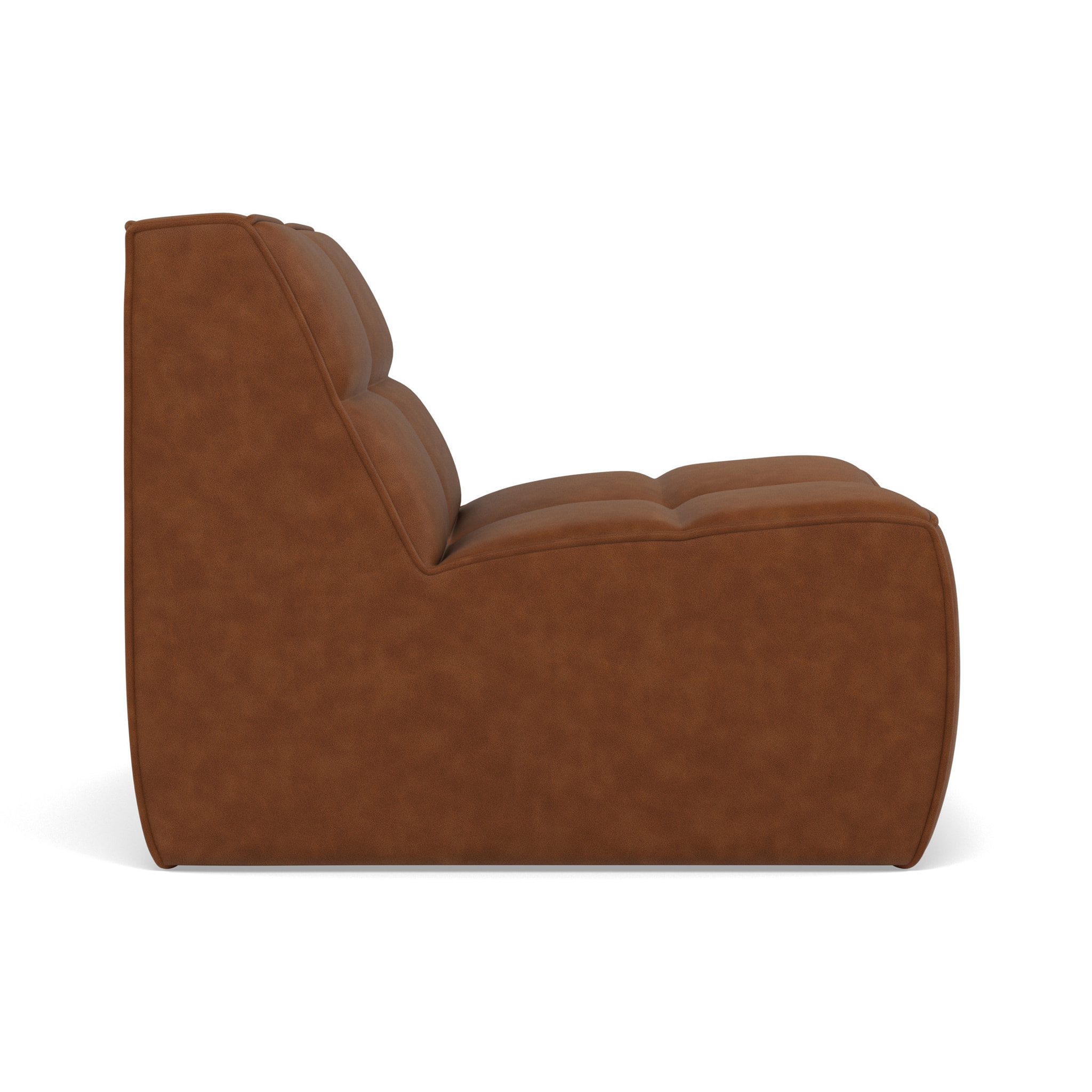 Alya - module d'assise sans accoudoir en simili - Cognac