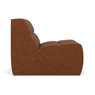 Alya - module d'assise sans accoudoir en simili - Cognac