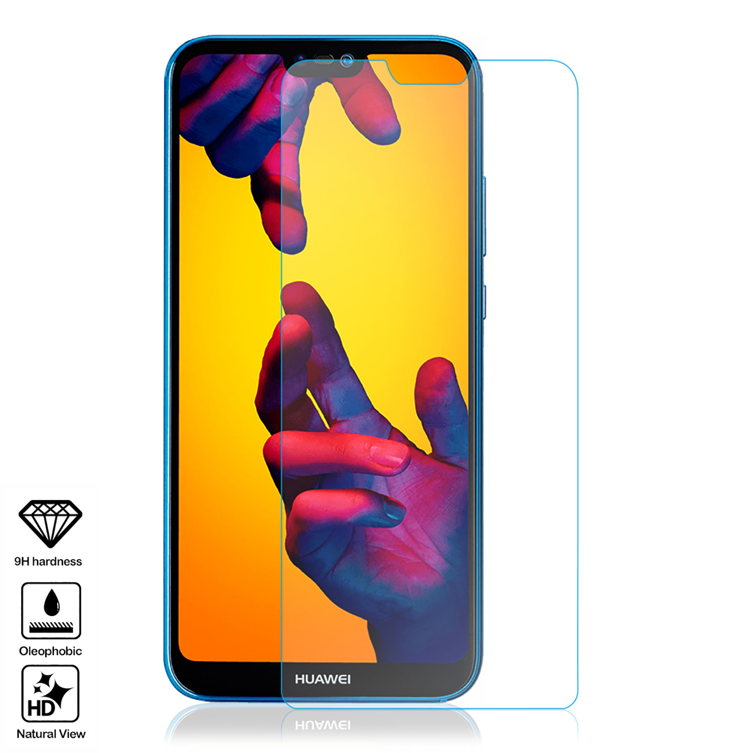 DAM Proteggi schermo in vetro temperato 2.5D per Huawei P20 Lite 714 cm. Colore trasparente