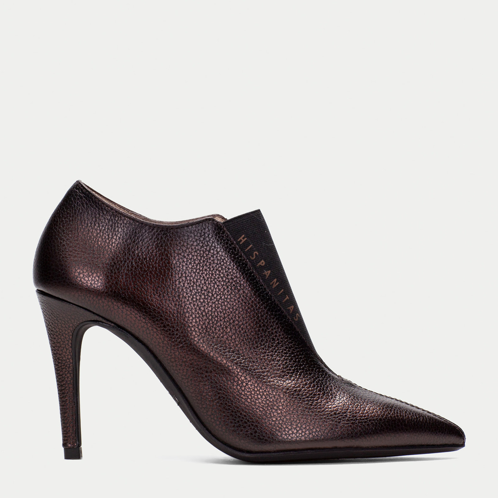 Abotinado Samanta Marron metalizado 9 cm